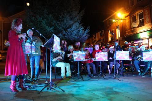 Call the Ukulele Brigade! Sam Brown and her orchestra are on fire in Falaise Square!
